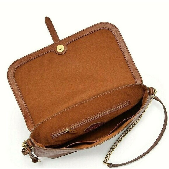 New Fossil Edelyn Crossbody bag Leather Medium Brown - Picture 3 of 3